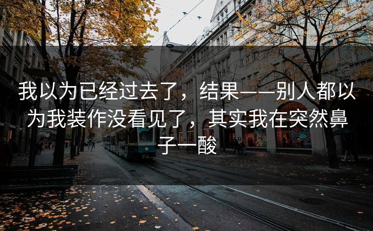 我以为已经过去了,结果——别人都以为我装作没看见了,其实我在突然鼻子一酸